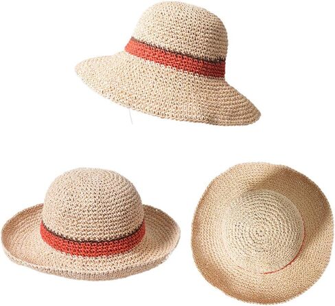 WITERY Sun Hat Floppy Straw Hat Wide Brim Foldable Bucket Summer Beach Visor Hat for Girls Women in Saudi Arabia