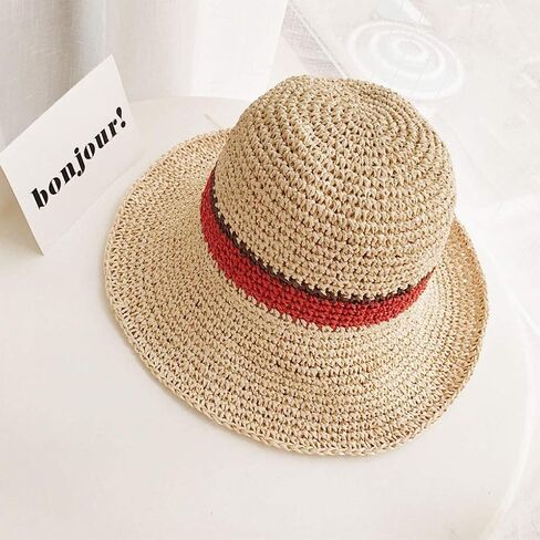 WITERY Sun Hat Floppy Straw Hat Wide Brim Foldable Bucket Summer Beach Visor Hat for Girls Women in Saudi Arabia