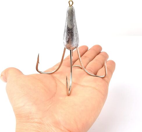 4PCS Weighted Hook Treble Hooks Large Fishing Hooks Size 1.05oz /1.76oz /2.64oz in Saudi Arabia