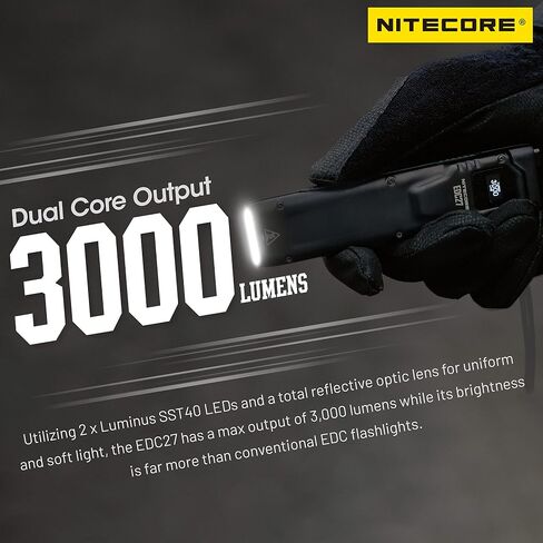مصباح يدوي Nitecore EDC27 3000 Lumen فائق النحافة عالي الأداء EDC in Saudi Arabia