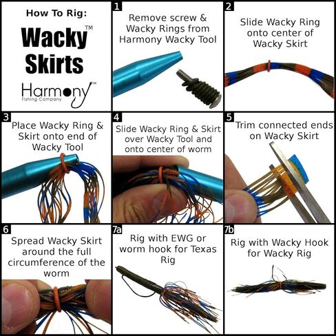 تنانير Wacky - (عبوة من 10 قطع) تنانير مقاس 5 بوصات لـ Texas وNeko وWacky Rigged Senko Worms for Bass [13 لونًا متاحًا] in Saudi Arabia