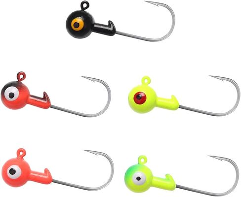 Fishing Lures Jig Heads with Double Eye Ball Head, Sharp Fishing Hooks for Bass Trout Freshwater,Saltwater Multi Pack in Saudi Arabia