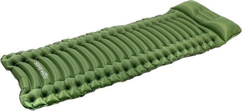 SereneLife Backpacking Air Mattress Sleeping Pad - Waterproof Lightweight Sleep Pad Inflatable Camping Sleeping Mat w/Carrying Bag - for Camping, Backpacking, Hiking, Grey in Saudi Arabia