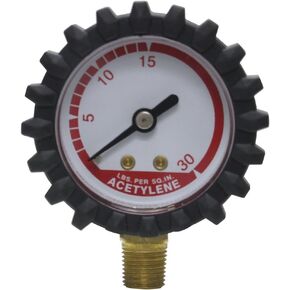 Uniweld G15D 1-1/2-Inch 30 PSI Acetylene Replacement Delivery Gauge with Protective Rubber Gauge Boots