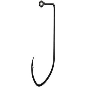 Eagle Claw 500BP-6 Pro-V 90 Degree Non Offset Jig Hook, Size 6, Platinum Black, Package of 100