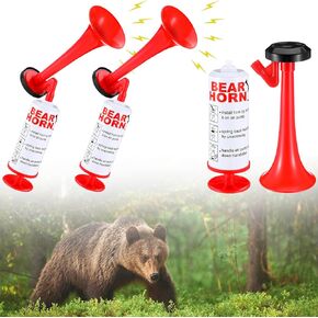 2 Pcs Handheld Bear Horn Self Defense Loud Air Horn for Safety Noise Makers 120dB Heard up to 0.5 Mile Away Portable Pump Horn Safety Alarm Scare Bears for Hiking Boating Sports Events