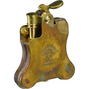 Ronson Banjo Steampunk Design Oil Lighter Japanese Made in Japan Wild Brass