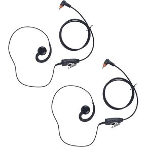2 Pcs C-swivel SL300 Walkie Talkie Earpiece with Mic for Motorola Wave TLK100 110 SL3500 SL3500e SL4000 SL7550 SL7550e SL7580 SL7580e SL2600 Radio 2.5mm 1-Pin Lock Ring Headset (2 Pack)