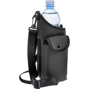 حقيبة حامل زجاجات المياه AquaPockets - حامل زجاجة من النيوبرين العازل مع حافظة الهاتف، وجيوب وحزام قابل للتعديل للمشي والمشي لمسافات طويلة - يناسب ما يصل إلى 40 أونصة. زجاجات in Kuwait