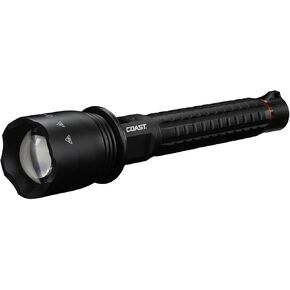 Coast XP40R 8000 Lumen Rechargeable Dual-Power LED Flashlight with POWERiQ™ Real-TIME Display, 5 Light Modes, Ultra View Flood Beam, Push/Pull Focus