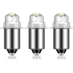 Honoson 3 Pieces Flashlight Bulb 55-Lumen 4.5 Volt Led Krypton Replacement Bulb Flashlight Bulbs for Flashlight Torch with 10 Year Lifespan, 41-1644 Krypton Flashlight Bayonet Base LED Bulb