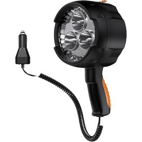 2000 Lumens Handheld Spotlights LED Flashlight Searchlights with 12V-24V DC Car Charger Outdoor Floodlight for Camping Fishing Boating Hunting Hiking