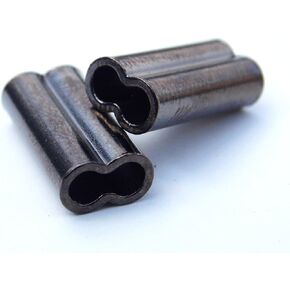 Mini Copper Double Barrel Crimp Sleeves 1.3mm x 7mm - 100 Pieces