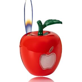 Novelty Fruit Lighter Keychain, Cute Soft Flame Lighters, Refillable Unique Christmas Candle, Thanksgiving Gift (No Butane Fuel) (Red)