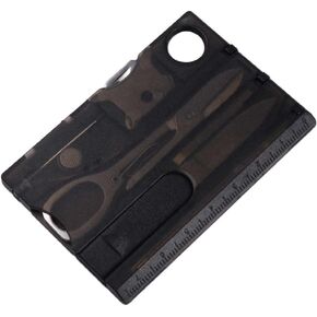 Black 12 in 1 Pocket Credit Card Outdoor Survival Multi Card Multi Tool EDC Tool Gear Multitools and Accessories
