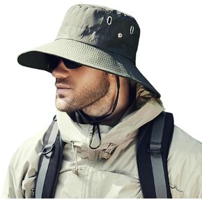 Peicees Wide Brim Fishing Hat for Men Womens Sun Bucket Hat UPF50+ Protection Waterproof Summer Boonie Hat Hiking Gardening