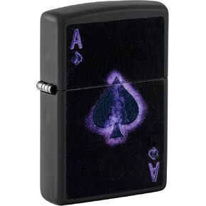 Zippo Lighter: Ace of Spades, Blacklight - Black Matte 81576