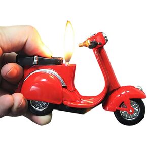 INSTR Butane Lighter, Refillable Lighters, Lighters for Candle, Cute Lighter, Flameless Lighter, Red Electric Car Modeling, Reusable Cool Lighter, Unique Men'S Gift (No Gas)