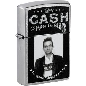 Zippo Lighter: Johnny Cash, The Man in Black - Street Chrome 81520