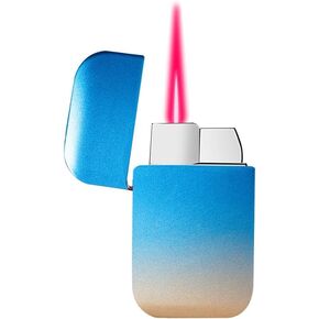 Lighter, Pink Flame Cool Lighter, Cute Pink Glitter Torch Windproof Lighter, Metal Refillable Butane Lighter, Outdoor, Indoor, Camping, BBQ, Candle, Birthday, Simple DIY Gift, Aqua Blue