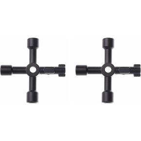 2 Pack Electric Cabinet Keys Gas Meter Keys Universal 2PCS Alloy Black for Train Electrical Elevator Cabinet Valve