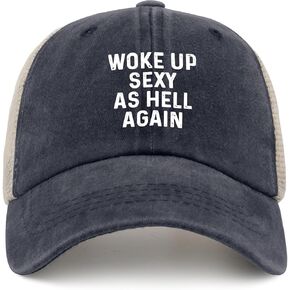 WOKES UP Sexy AS Hell Again Trucker Hat Men Trendy Mesh Hat for Summer