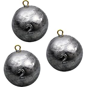 Salmon Cannonball Weight Lead Downrigger Sinker 3 pack Vinyl Coated 2lbs Each
