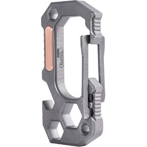 KeyUnity KU01 Titanium Keychain Carabiner Multitool | Carabiner Key Holder | Screw Wrenches | Screw Bit Holder | Bottle Opener, Multifunctional tool for Men