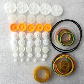 Pulley Combination Package Wheel Group Rubber Transmission Belt Rubber Band Model Toy Car Accessories For Science Experiments Diy Robots