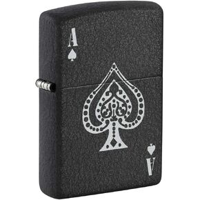 Zippo Lighter: Ace of Spades - Black Crackle 81405