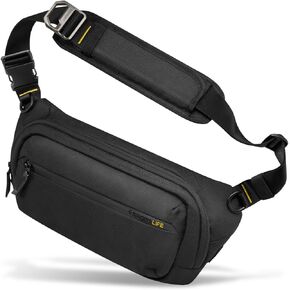 Spigen Life KD410 Klasden 5.5L EDC Sling Bag Shoulder Bag for Everyday Use, Carrying Case Bag Storage for Nintendo Switch, Steam Deck, PS Portal, ROG Ally, Lenovo LegionGo, MSI Claw, iPad Mini - Black