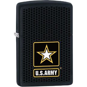 Zippo Lighter: US Army Logo with Stars - Black Matte 79431