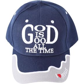 God is Good All The Time Christian Hat | 6-Panel Adjustable Velcro Strap Cap Made from Cotton Fabric| One Size Fits Most