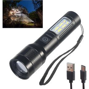 Super Bright LED Flashlight, 10000 High Lumens Rechargeable Flashlights with 7 Modes, IPX7 Waterproof, Powerful Flashlights for Emergencies, Camping, Hiking, Home, Outdoor