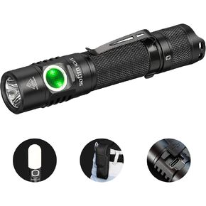 Sofirn SC31T Tactical Flashlight Rechargeable, Super Bright EDC Flashlight 2000 High Lumens, Dual Switch, for Camping Hiking Dog Walking