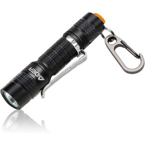 Ultra Bright Compact EDC Keychain LED Flashlight 180lm Pocket Flashlight with Battery IPX7 Waterproof Tail Switch Flashlights for Camping, Hiking, Outdoor Activity and Emergency Lighting