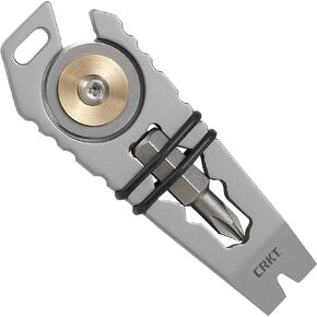 CRKT Pry Cutter Keychain Tool: Durable and Lightweight Multi-Tool for Everyday Carry, Stainless Steel, 9913