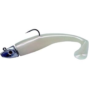 Al Gag's Lures Whip-It Fish Rigged, 5", 1.5oz, (1 Head/2 Tails), Pearl