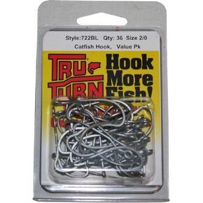 Tru Turn TTI Catfish Hook-36 Per Box, 2/0, Silver