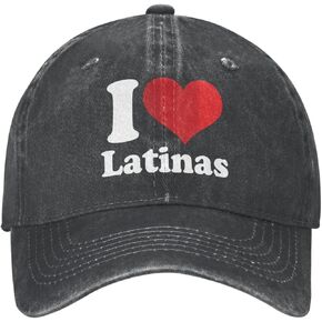 I Love Latinas Hat for Women Baseball Hats Graphic Caps Black