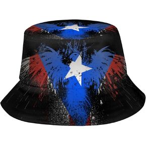 Puerto Rico Flag Bucket Hat Fashion Beach Sun Wide Brim Cap Outdoor Fisherman Hats for Women Men Teens