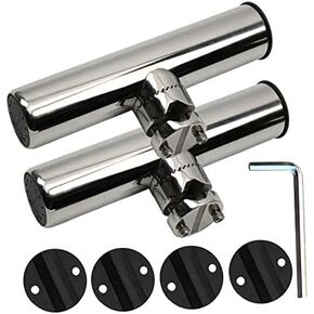 قطعتان من مشبك من الفولاذ المقاوم للصدأ على حامل قضيب صيد القارب للقضبان مقاس 7/8 بوصة إلى 1 بوصة هدايا لمحبي الصيد، دعم مثبت على الجانب البحري قابل للتعديل لقوارب الصيد in Kuwait