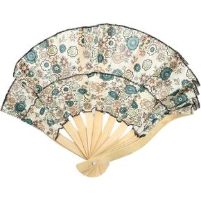 Women 2 in 1 Foldable Chinese Style Hat Frame Floral Printed Hand Fan (Random Color)