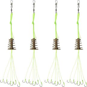 PATIKIL Carp Fishing Baits Hook, Fishing Lure Hooks Carp Jig Hooks with Drum Type Spring Feeder for Carp Fishing