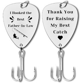 Father in Law Jewelry Father of The Groom Fishing Hooks Gift from Bride Fishing Lure Father of The Bride Gift from Groom Birthday Gift for Future Father in Law Appreciation Gifts