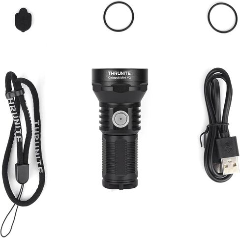 ThruNite Catapult Mini V2 LED Searchlight, 515 Meters Long Throw, High 1108 Lumens Rechargeable Flashlight for Law Enforcement, Search and Rescue, Emergency Signaling, EDC Use, Cool White in Saudi Arabia