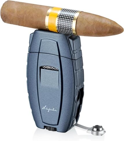 Torch Cigar Lighters Built-in Cigar Punch, Cigar Holder, Luxurious Box for Men, Adjustable Windproof Butane Cool Lighters for Smoking, Candles, Birthday (Black) in Saudi Arabia