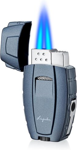 Torch Cigar Lighters Built-in Cigar Punch, Cigar Holder, Luxurious Box for Men, Adjustable Windproof Butane Cool Lighters for Smoking, Candles, Birthday (Black) in Saudi Arabia
