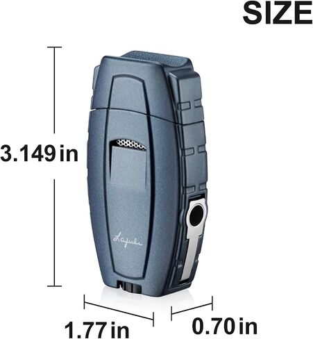 Torch Cigar Lighters Built-in Cigar Punch, Cigar Holder, Luxurious Box for Men, Adjustable Windproof Butane Cool Lighters for Smoking, Candles, Birthday (Black) in Saudi Arabia