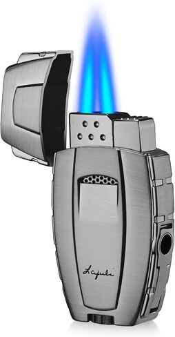 Torch Cigar Lighters Built-in Cigar Punch, Cigar Holder, Luxurious Box for Men, Adjustable Windproof Butane Cool Lighters for Smoking, Candles, Birthday (Black) in Saudi Arabia